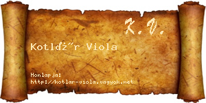 Kotlár Viola névjegykártya